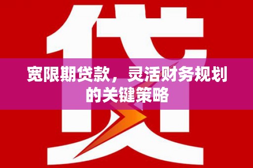 垣曲宽限期贷款，灵活财务规划的关键策略