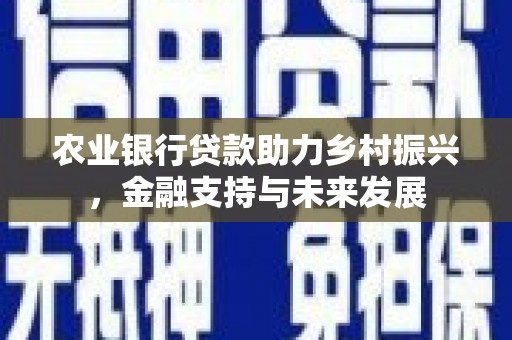 垣曲农业银行贷款助力乡村振兴，金融支持与未来发展