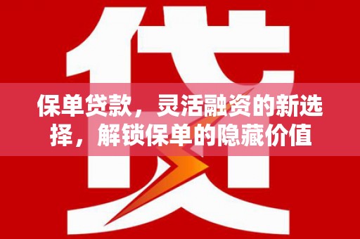垣曲保单贷款，灵活融资的新选择，解锁保单的隐藏价值