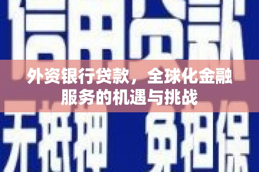 垣曲外资银行贷款，全球化金融服务的机遇与挑战