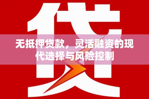 垣曲无抵押贷款，灵活融资的现代选择与风险控制