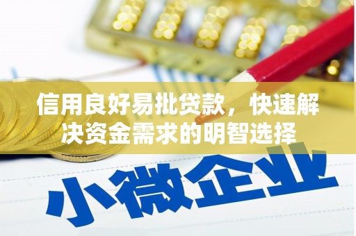 垣曲信用良好易批贷款，快速解决资金需求的明智选择