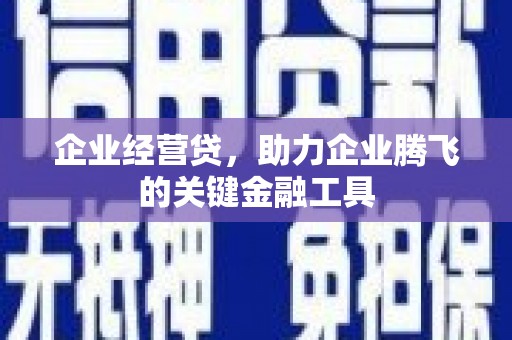 垣曲企业经营贷，助力企业腾飞的关键金融工具