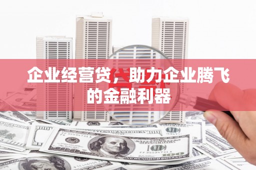 垣曲企业经营贷，助力企业腾飞的金融利器