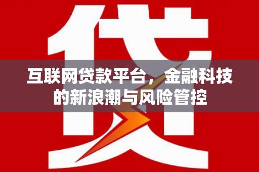 垣曲互联网贷款平台，金融科技的新浪潮与风险管控