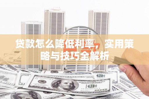 垣曲贷款怎么降低利率，实用策略与技巧全解析