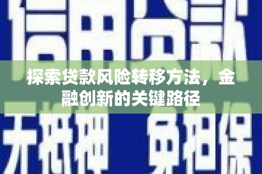 垣曲探索贷款风险转移方法，金融创新的关键路径